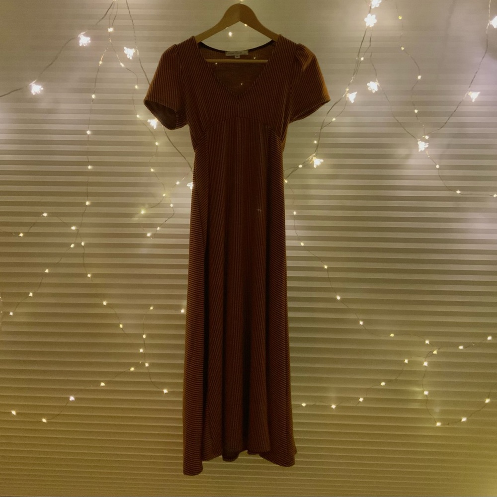 Orange striped summer dress